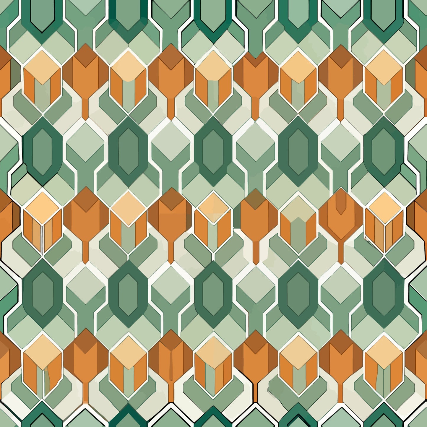 Scandinavian Geometric Pattern 19 Quilting Cotton Fabric