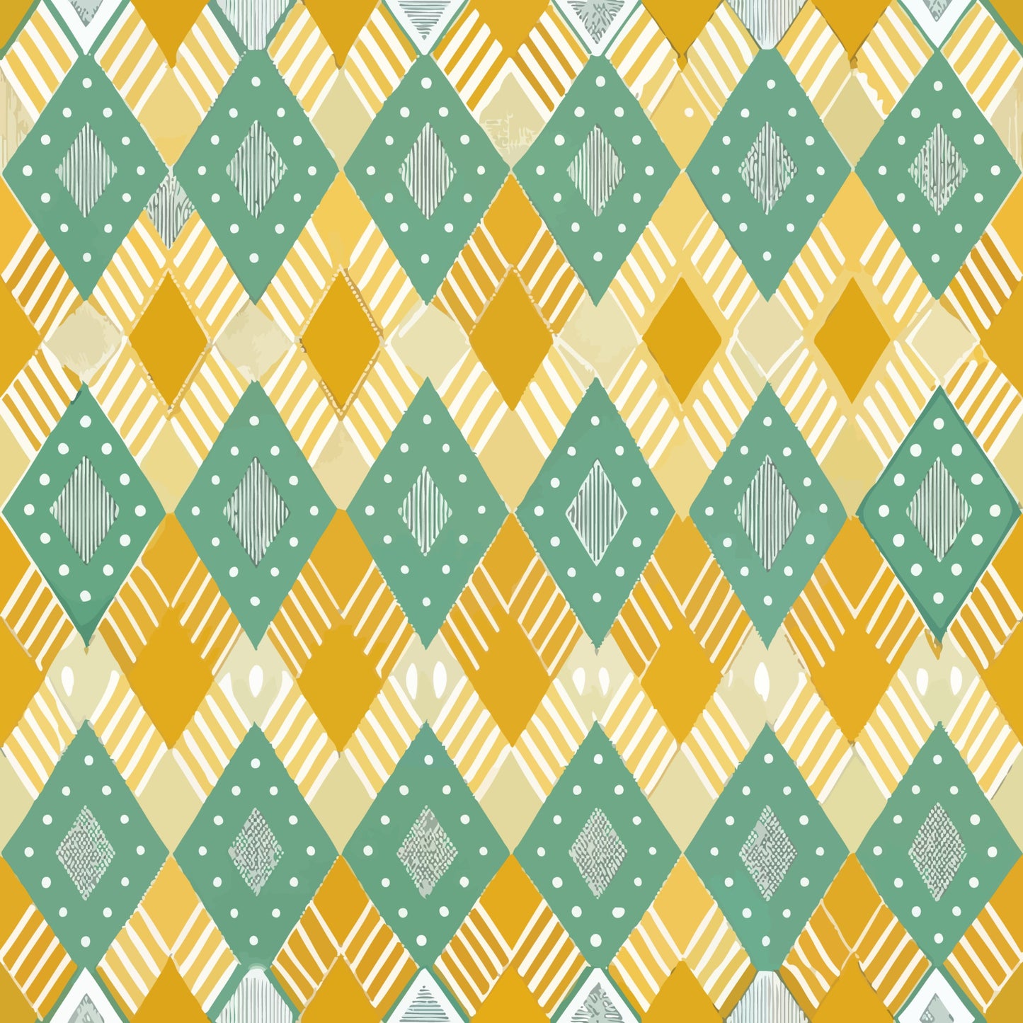 Scandinavian Geometric Pattern 3 Quilting Cotton Fabric