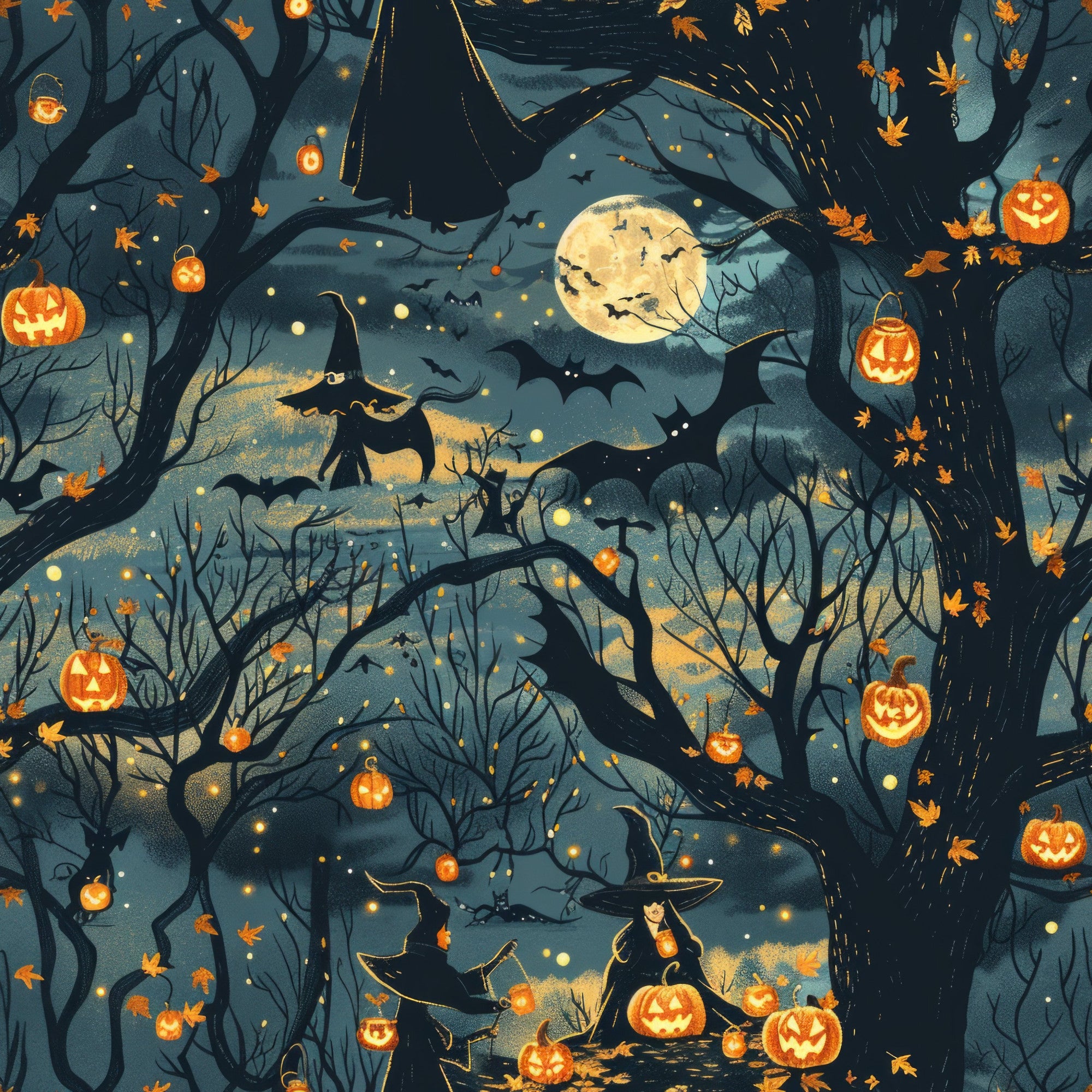 Scary Forest Pattern 10 Quilting Cotton Fabric – FabricMegaStore.com