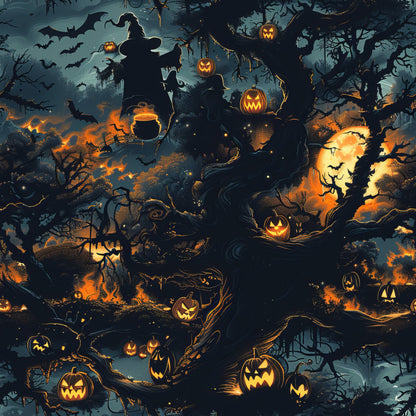 Scary Forest Pattern 12 Quilting Cotton Fabric