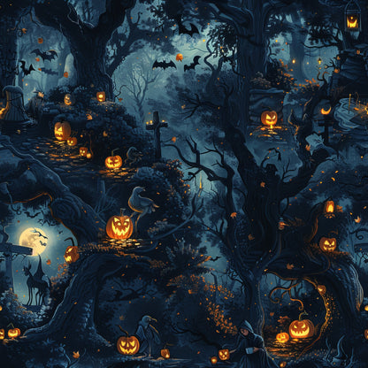 Scary Forest Pattern 18 Quilting Cotton Fabric