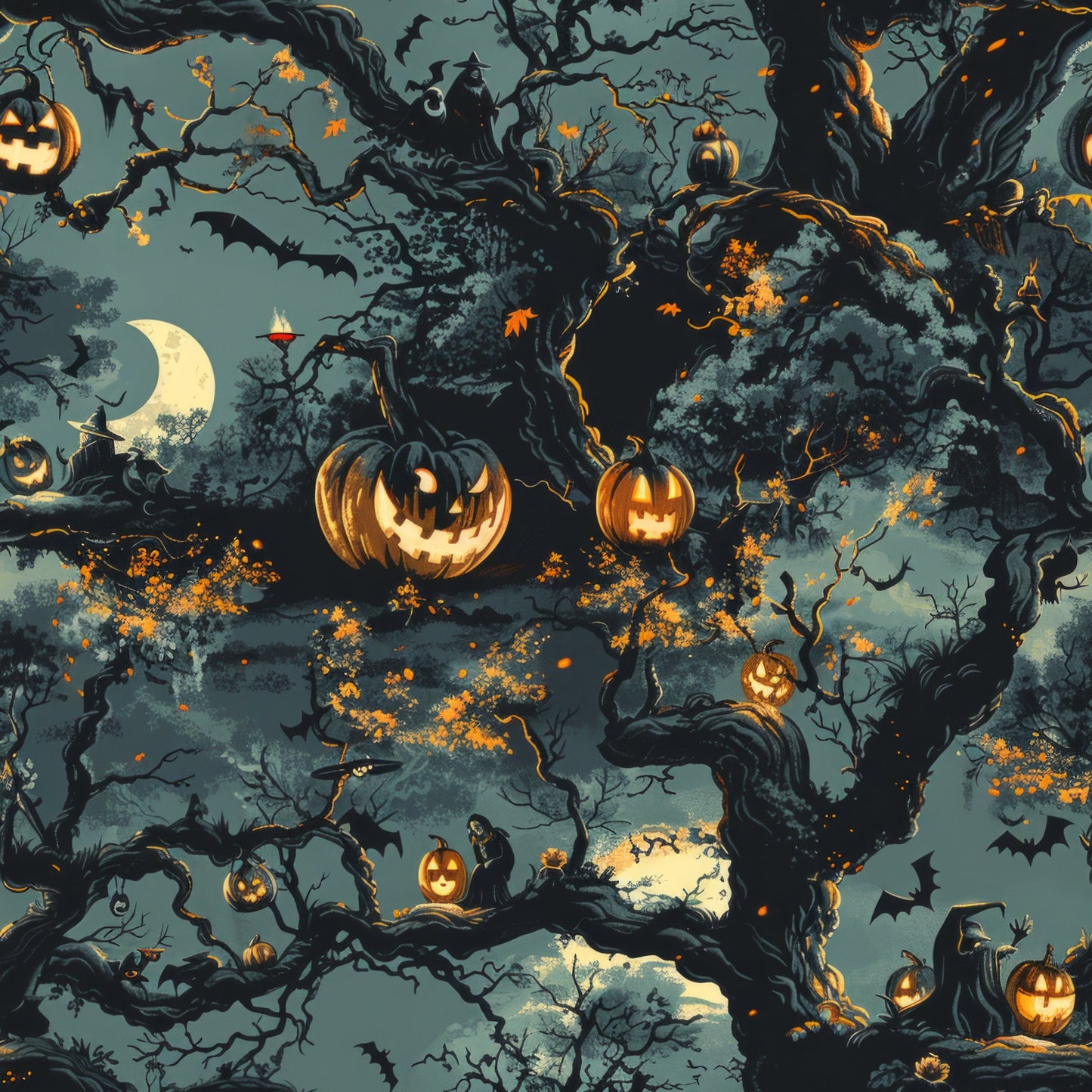 Scary Forest Pattern 1 Quilting Cotton Fabric