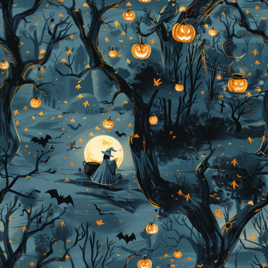 Scary Forest Pattern 2 Quilting Cotton Fabric