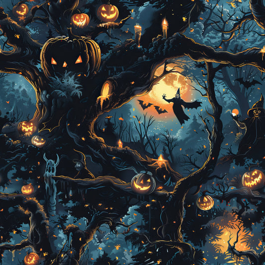 Scary Forest Pattern 20 Quilting Cotton Fabric
