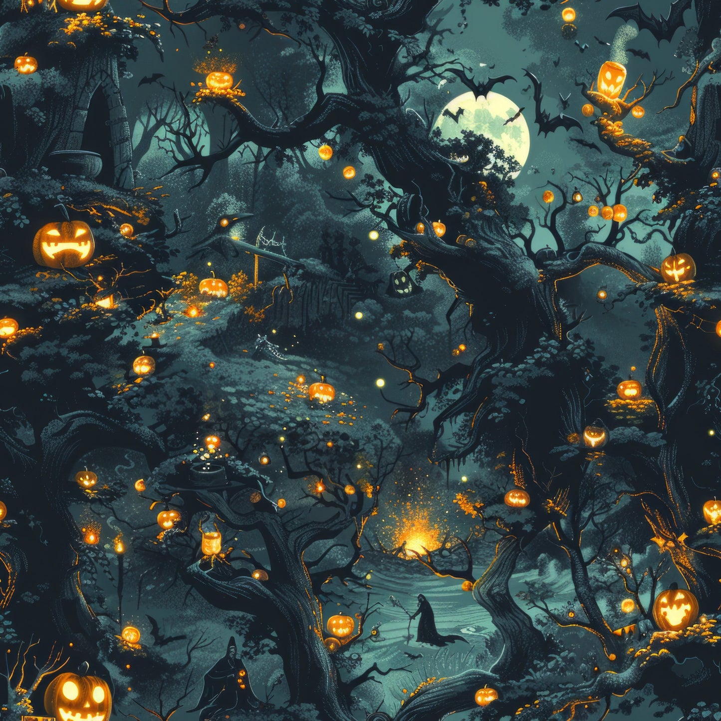Scary Forest Pattern 23 Quilting Cotton Fabric