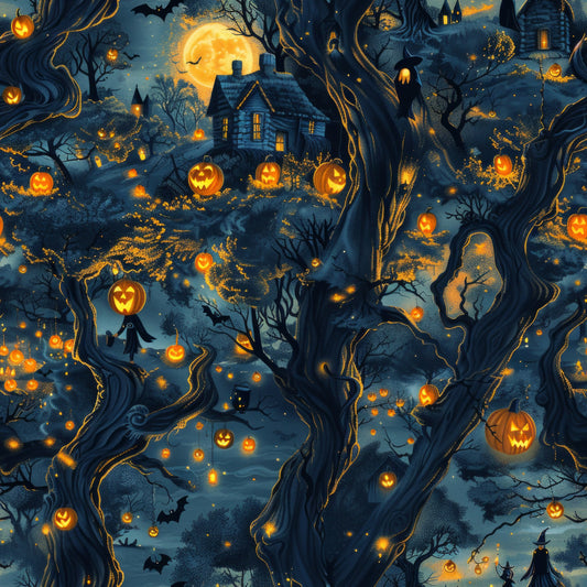 Scary Forest Pattern 24 Quilting Cotton Fabric