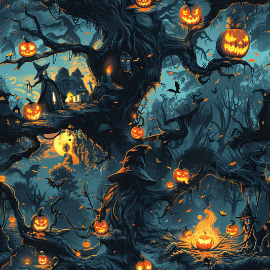 Scary Forest Pattern 3 Quilting Cotton Fabric