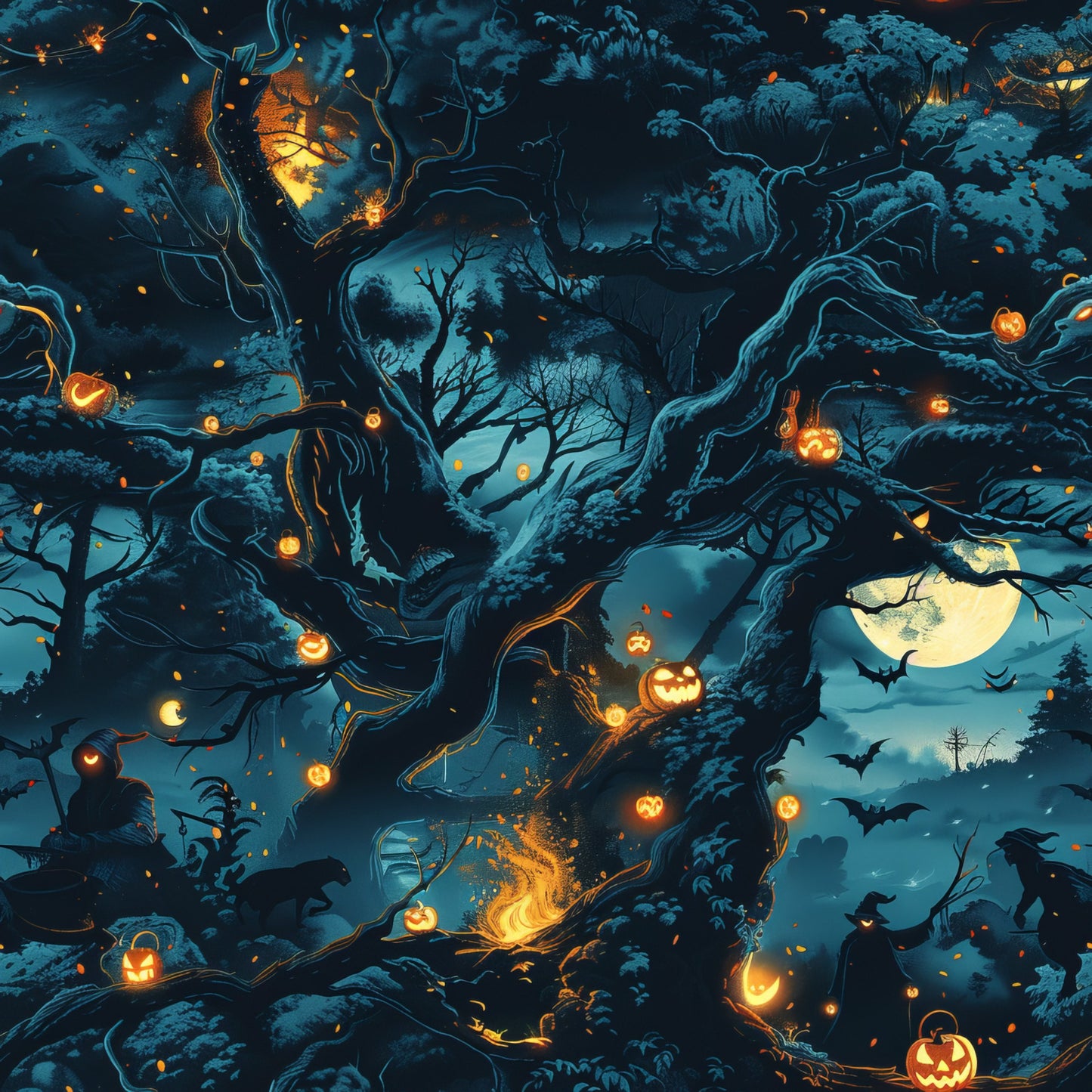 Scary Forest Pattern 9 Quilting Cotton Fabric
