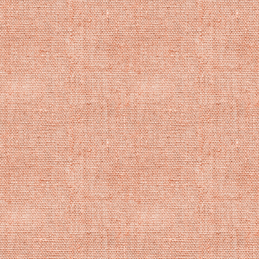 Close-up of a textured, woven fabric in a muted orange color with a crisscross pattern.