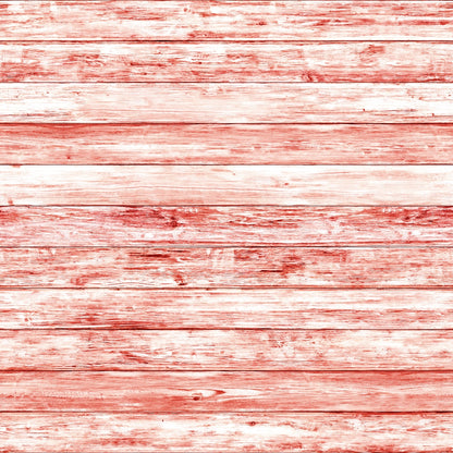 Red and white wooden planks arranged horizontally, with a weathered texture.