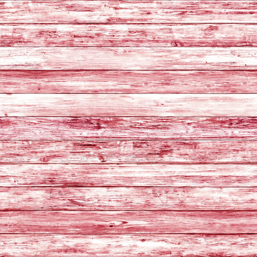 Red and white rustic wooden planks aligned horizontally.