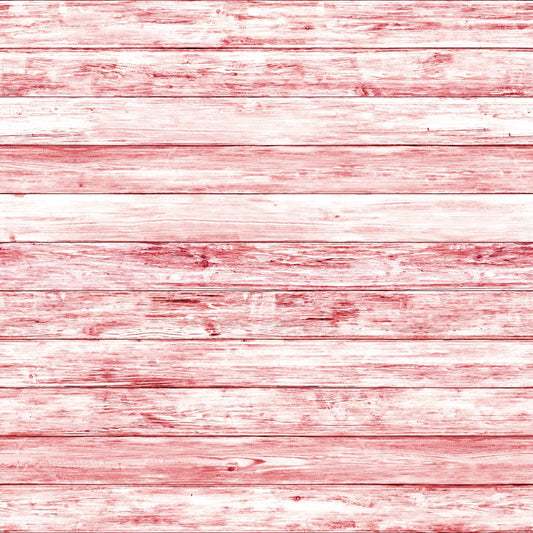 Red and white painted wooden planks arranged horizontally.