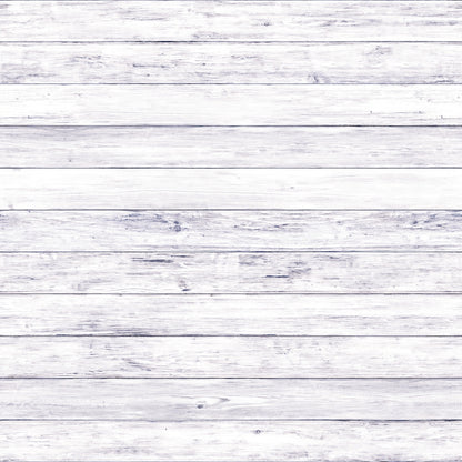 White wooden planks arranged horizontally, showing a textured surface with faint grain and knot details.