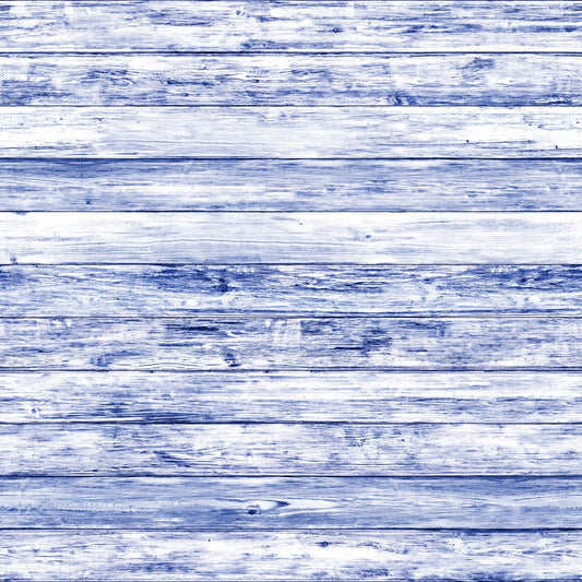 Blue and white wooden plank texture with horizontal lines and grain patterns.