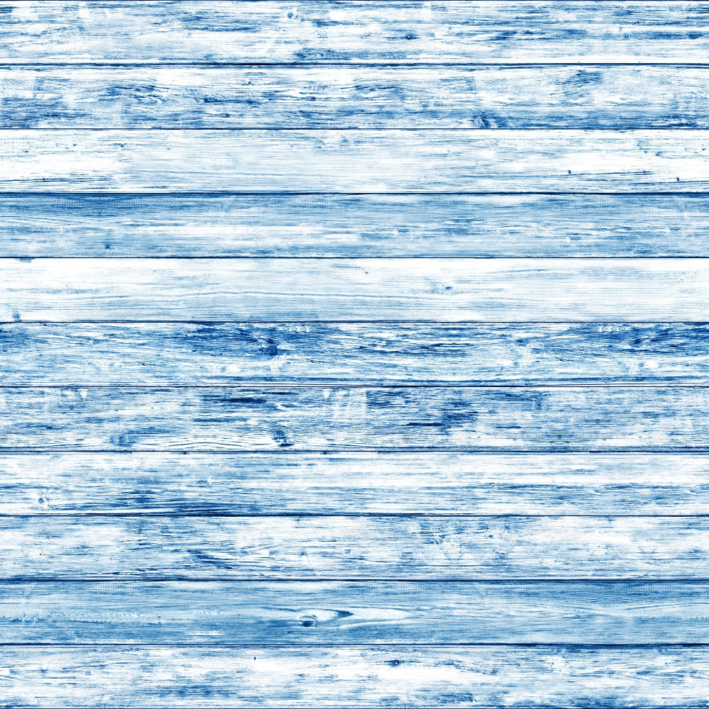 Blue and white weathered wooden planks arranged horizontally.