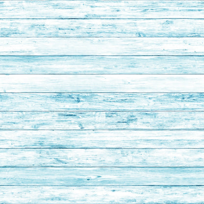 Light blue wooden planks arranged horizontally, showing a weathered texture.