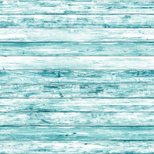 Turquoise wooden planks with a weathered, textured appearance are aligned horizontally, creating a rustic and vibrant pattern.