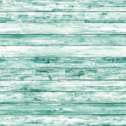 Weathered wooden planks painted in a distressed light teal hue, arranged horizontally.