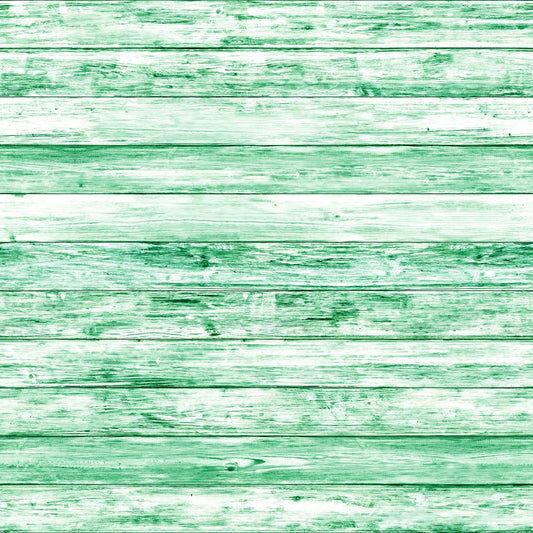 Green wooden planks form a horizontal pattern with visible grain texture.