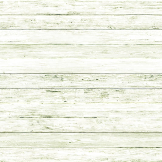 White wooden planks arranged horizontally, showing a weathered texture.