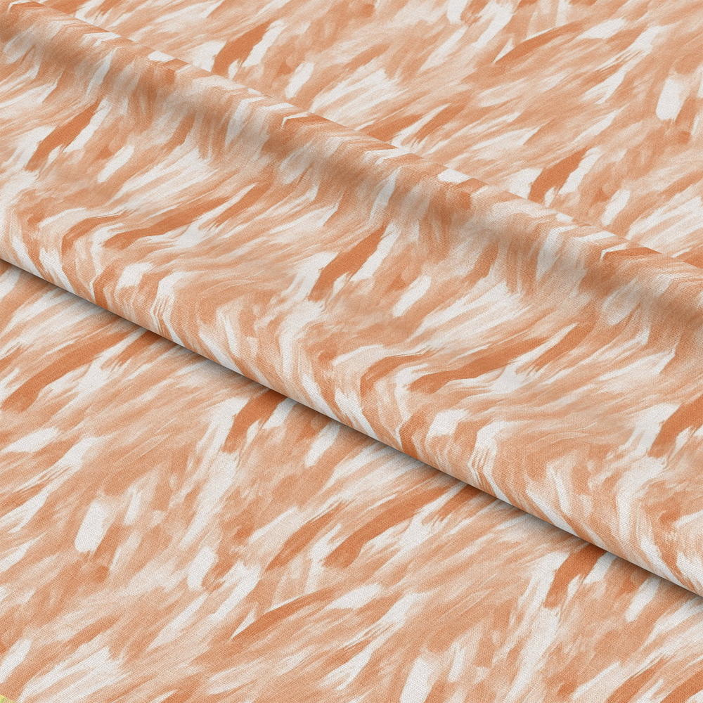- Watercolor Brush Strokes Pattern 19 Quilting Cotton Fabric  
- Soft orange and white hues  
- Abstract brush stroke design  
- Textile, cloth, material  
- Quilting material, cotton fabric  
- Artistic, painterly, handmade style  
- Seamless fabric texture, smooth surface  
- Lightweight, durable textile for crafts