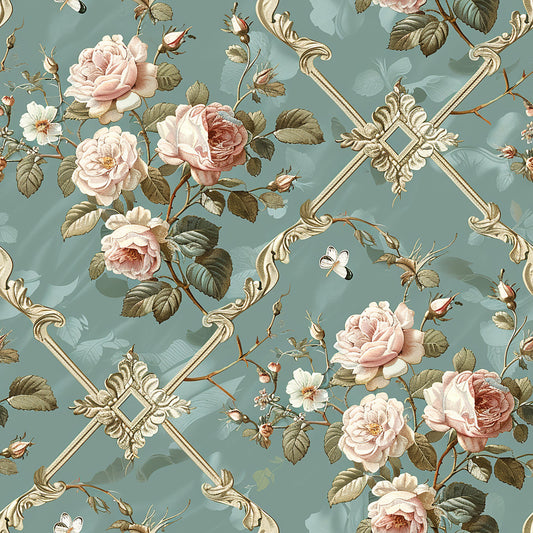 Seraphinas Victorian Roses Pattern 3 Quilting Cotton Fabric