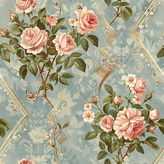 Seraphinas Victorian Roses Pattern 6 Quilting Cotton Fabric