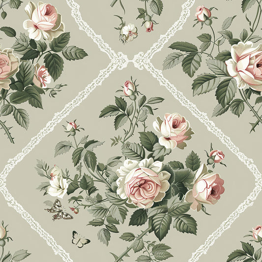 Seraphinas Victorian Roses Pattern 8 Quilting Cotton Fabric