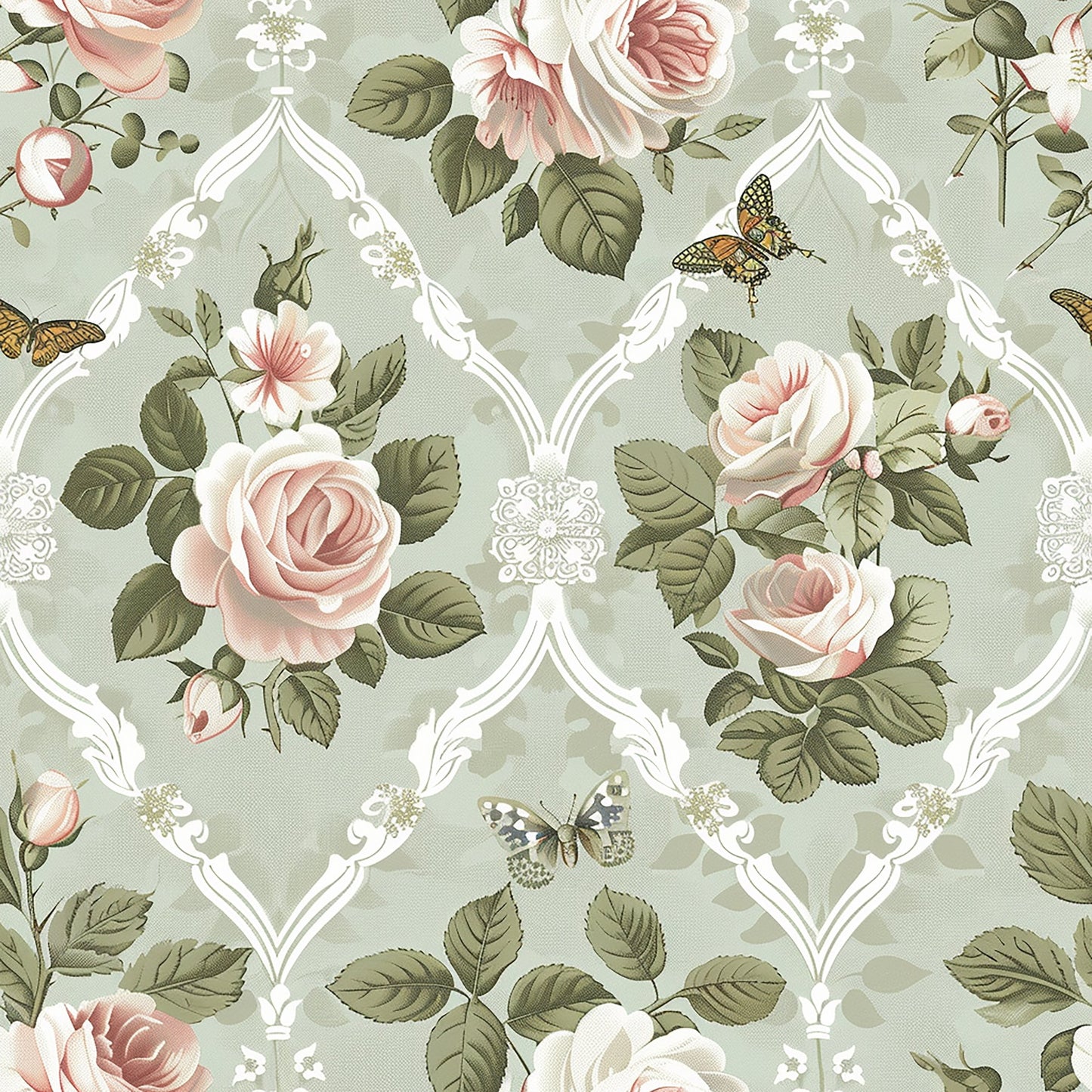 Seraphinas Victorian Roses Pattern 9 Quilting Cotton Fabric