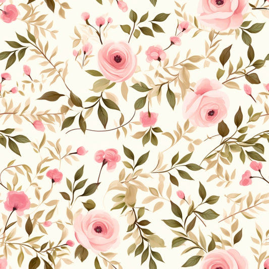 Shabby Chic Roses Pattern 3 Quilting Cotton Fabric