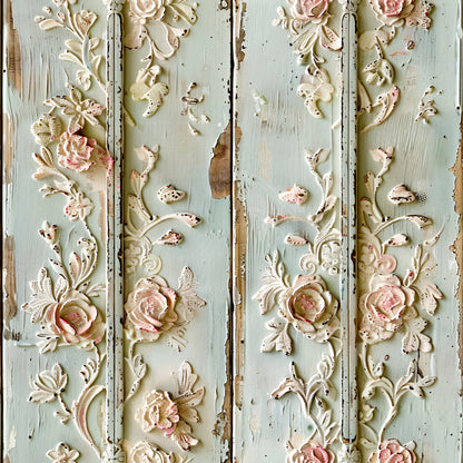 Shabby Chic Antique Painted Wood Pattern 1 Quilting Cotton Fabric