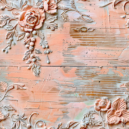 Shabby Chic Antique Painted Wood Pattern 2 Quilting Cotton Fabric