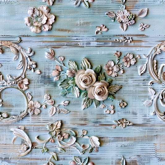 Shabby Chic Antique Painted Wood Pattern 20 Quilting Cotton Fabric