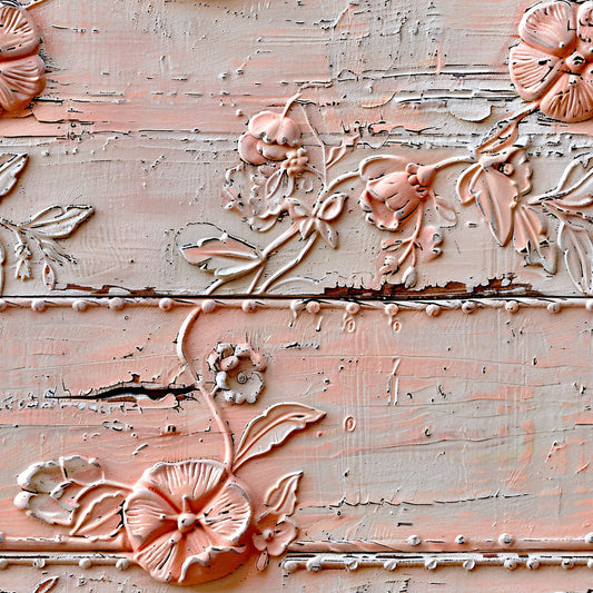 Shabby Chic Antique Painted Wood Pattern 3 Quilting Cotton Fabric