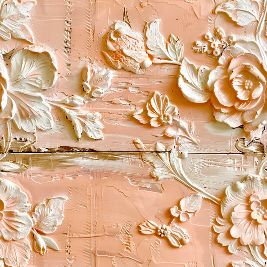 Shabby Chic Antique Painted Wood Pattern 4 Quilting Cotton Fabric