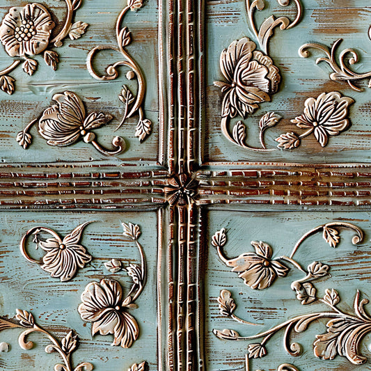 Shabby Chic Antique Painted Wood Pattern 6 Quilting Cotton Fabric