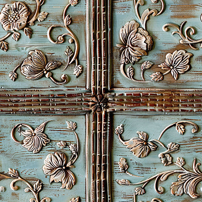 Shabby Chic Antique Painted Wood Pattern 6 Quilting Cotton Fabric