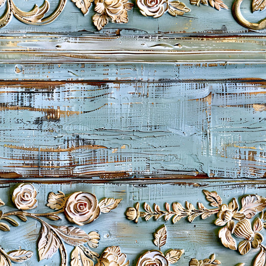 Shabby Chic Antique Painted Wood Pattern 8 Quilting Cotton Fabric