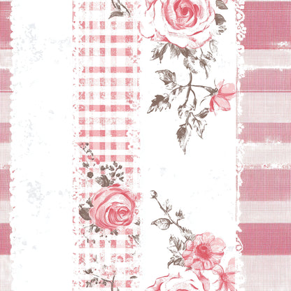 Shabby Chic Floral Gingham Pattern 15 Quilting Cotton Fabric