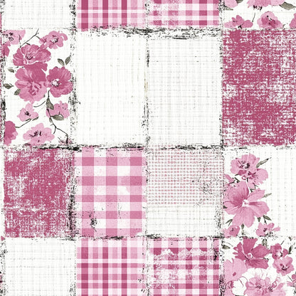 Shabby Chic Floral Gingham Pattern 18 Quilting Cotton Fabric