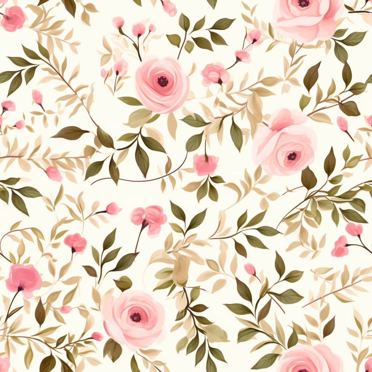 Shabby Chic Roses Pattern 15 Quilting Cotton Fabric