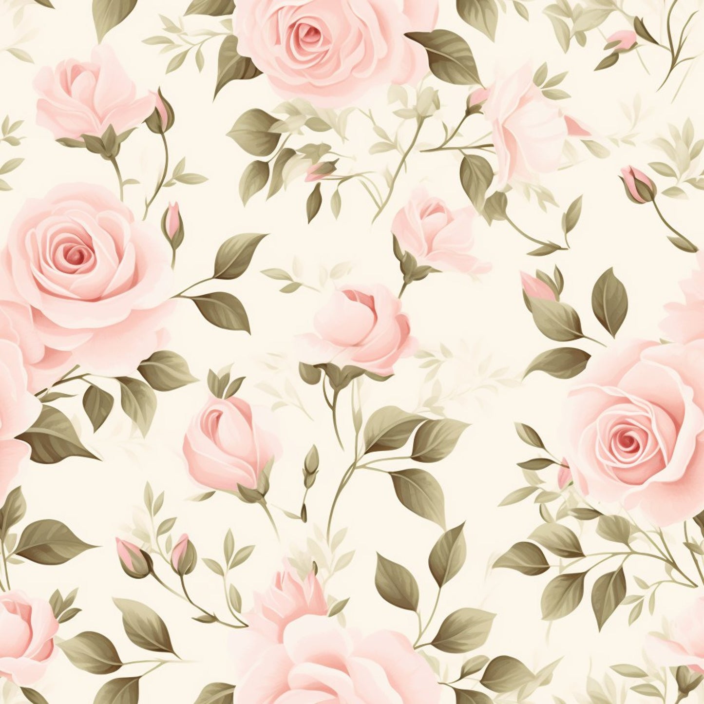 Shabby Chic Roses Pattern 16 Quilting Cotton Fabric