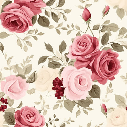 Shabby Chic Roses Pattern 18 Quilting Cotton Fabric