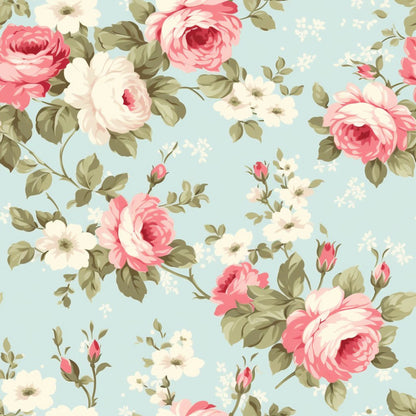 Shabby Chic Roses Pattern 21 Quilting Cotton Fabric