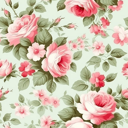 Shabby Chic Roses Pattern 23 Quilting Cotton Fabric