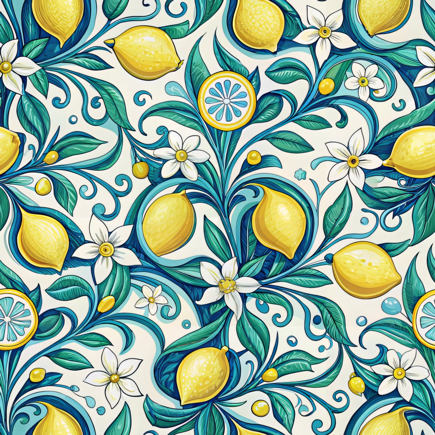 Sicilian Summer Pattern 3 Quilting Cotton Fabric