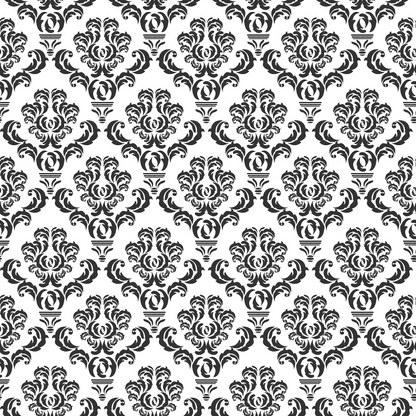 Simple Damask Black Quilting Cotton Fabric