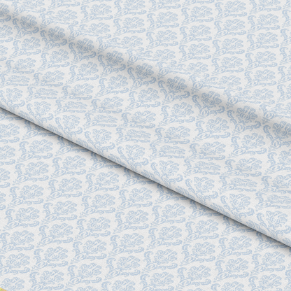 Simple Damask Blue Quilting Cotton Fabric