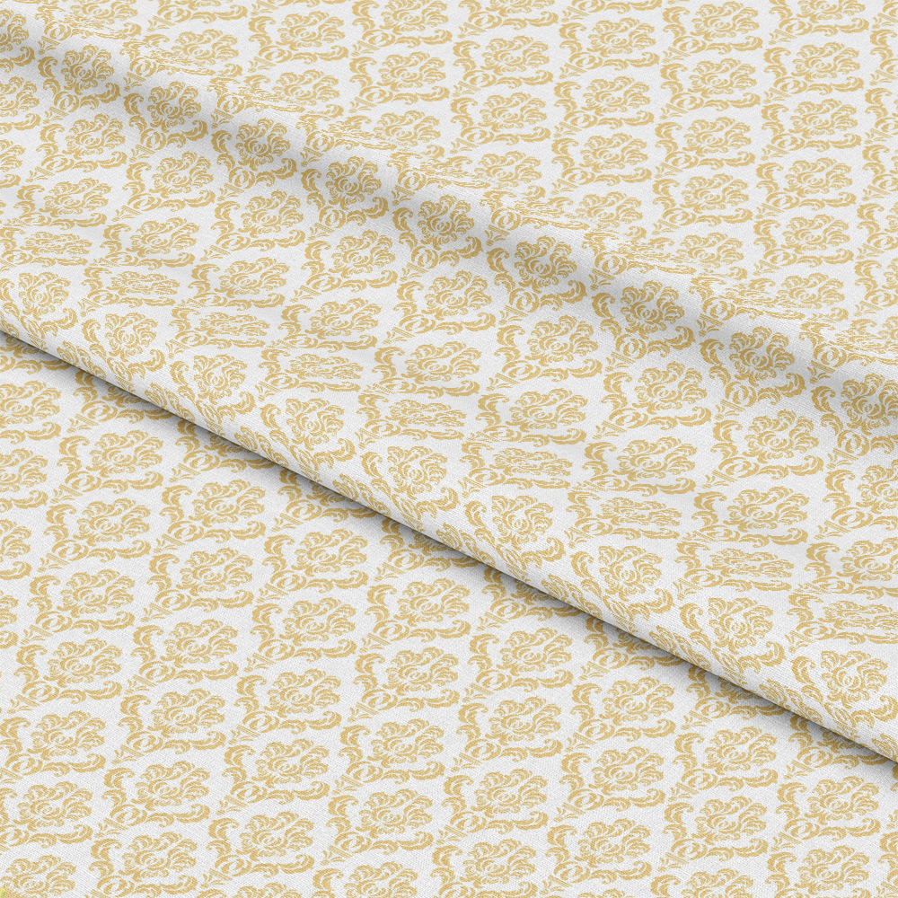 Simple Damask Gold Quilting Cotton Fabric