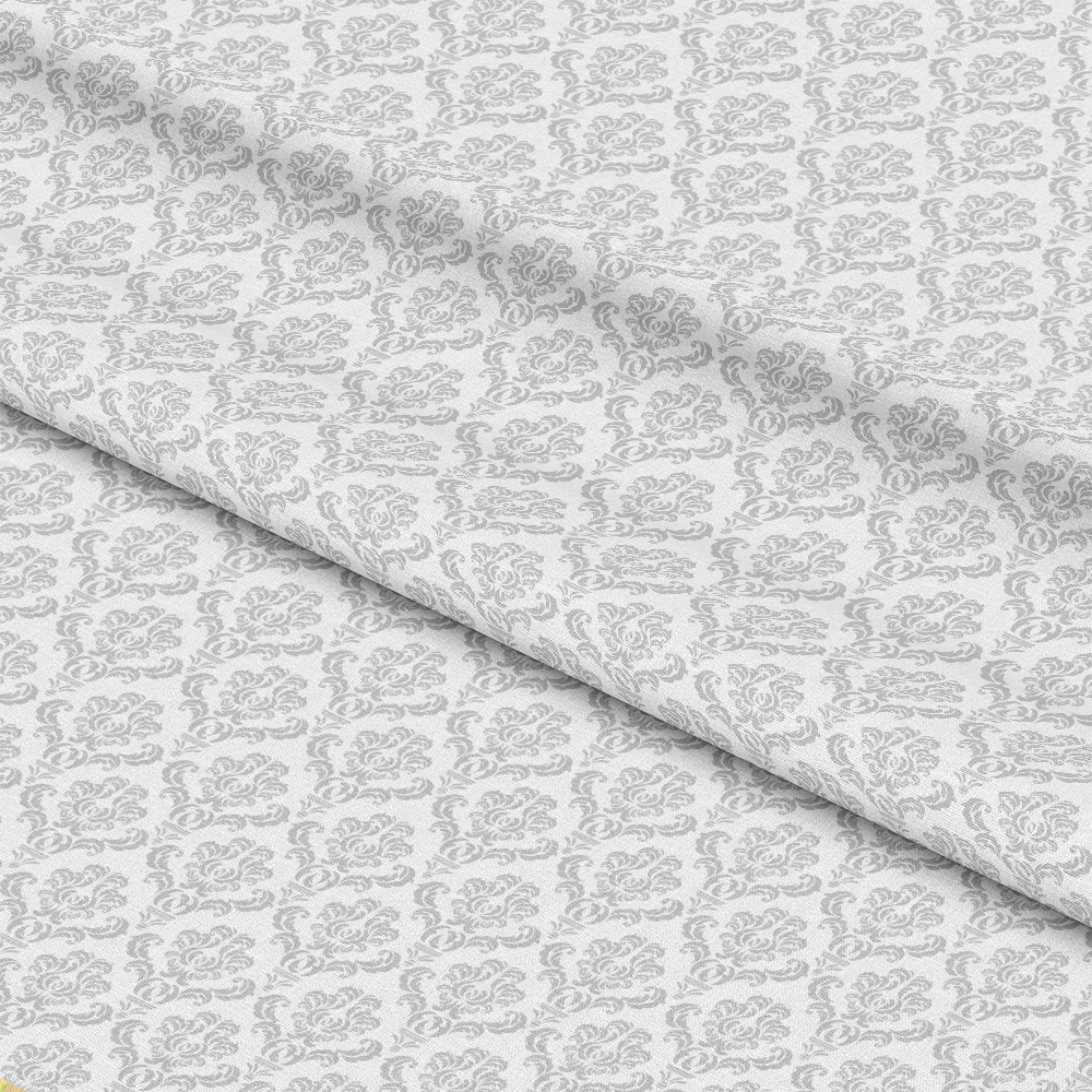 Simple Damask Gray Quilting Cotton Fabric